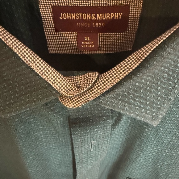 Johnston & Murphy Men's Dark Teal Green Button Down L/S Dress Shirt XL NWOT - Picture 3 of 5
